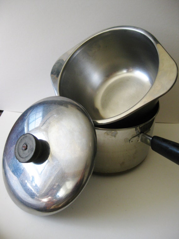 Revere Ware Double Boiler 3 Piece Set Stainless by nhfleamarket