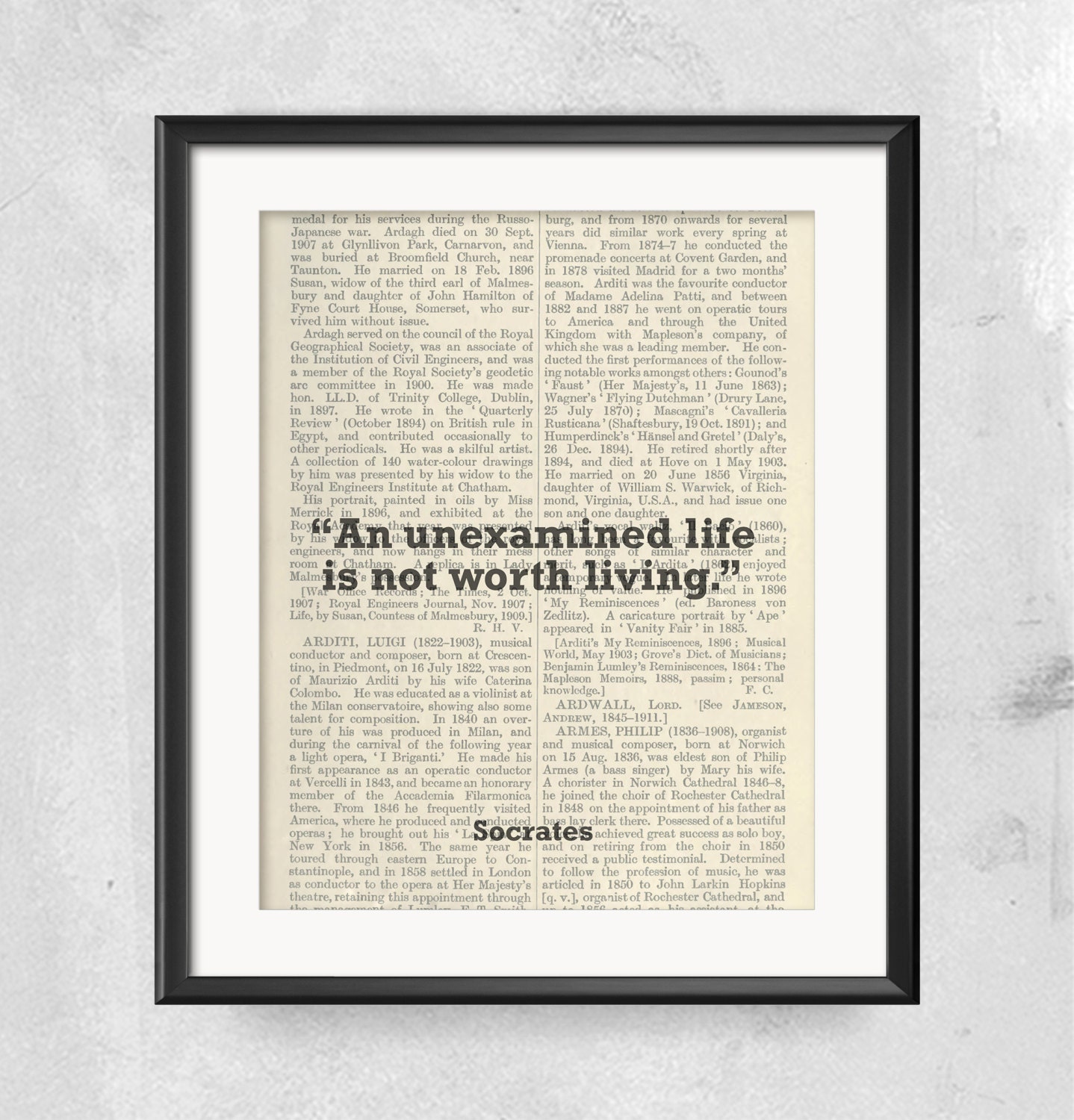 Socrates Inspirational Quote, Life Quote Art Print, An 
