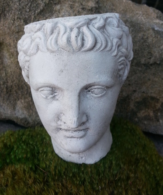 Greek Head Planter by ETHomeAndGarden on Etsy
