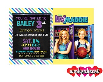 Liv And Maddie Birthday Invitations 3