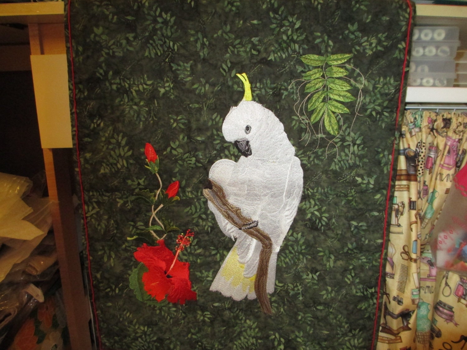 Wall hanging machine embroidered by StitchingWorks on Etsy