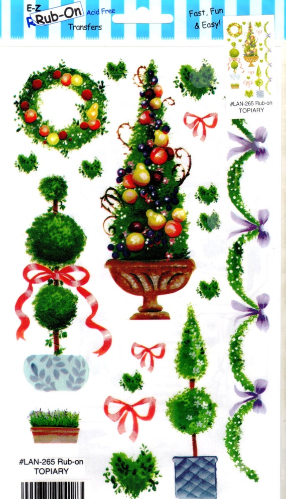 Christmas Topiary Scrapbook Craft Rub Ons by ScrapbookCraftPalace