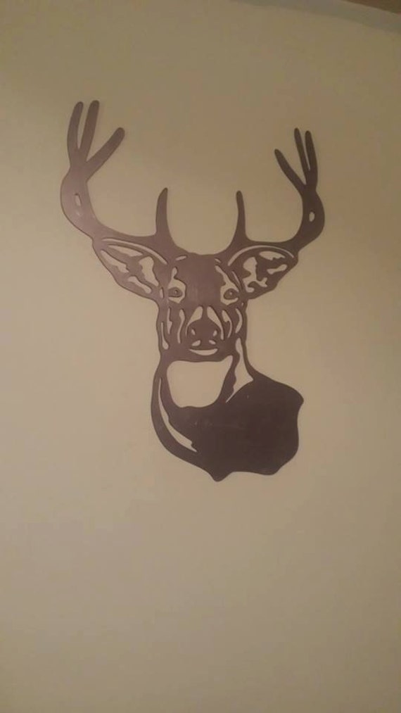 CNC Plasma Cut Deer Head Wall Art / Man Cave Garage Metal Sign