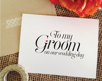 To my Groom on our Wedding Day Cards for Groom card to my groom card for Groom wedding gift for groom gift from bride to groom wedding card