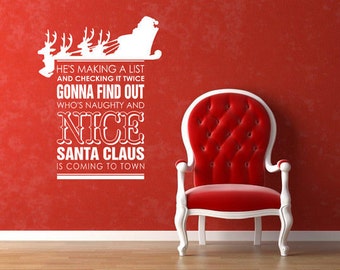 Popular items for christmas wall decal on Etsy