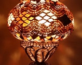 Items similar to Gold Turkish Mosaic Table Lamp. Small ...