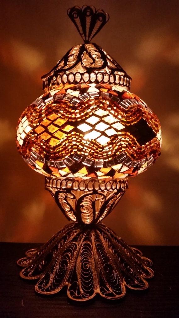 Gold Turkish Mosaic Table Lamp. Small Sıze. by IstanblueDesign