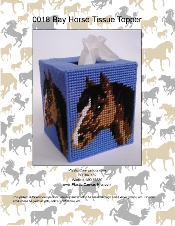 Bay Horse Tissue Topper-Plastic Canvas Pattern-PDF Download