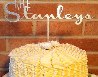 Wedding Cake Topper Bride and Groom Last Name Custom | Art Deco