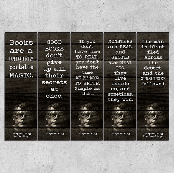 Printable Bookmarks Stephen King quotes Bookmark set