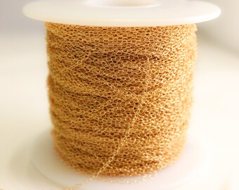 10 Feet - 14k Gold Filled Chain - 1.3mm Round Cable Chain - Thin Chain - Delicate Chain - Gold Chain - Wholesale - Custom Length / GF-CH001