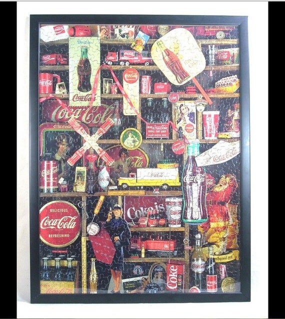 Items similar to Framed Puzzle Art Coca Cola Vintage Coke on Etsy