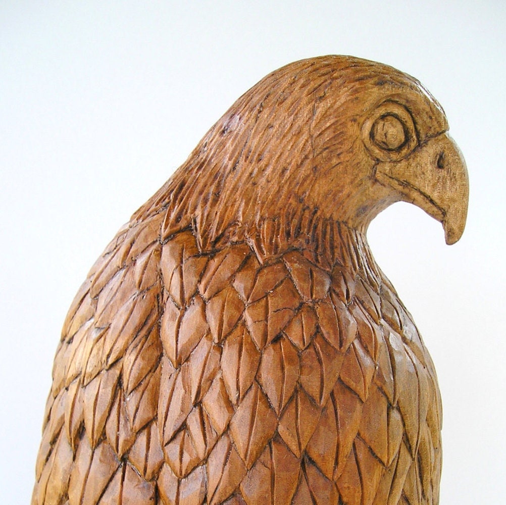 Falcon Wood carving Handmade Woodcarving 157 x 47 x 47