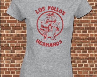 Los POLLOS HERMANOS women's junior fit T-Shirt all sizes available funny breaking walter white heisenberg bad vintage throwback tee UG309