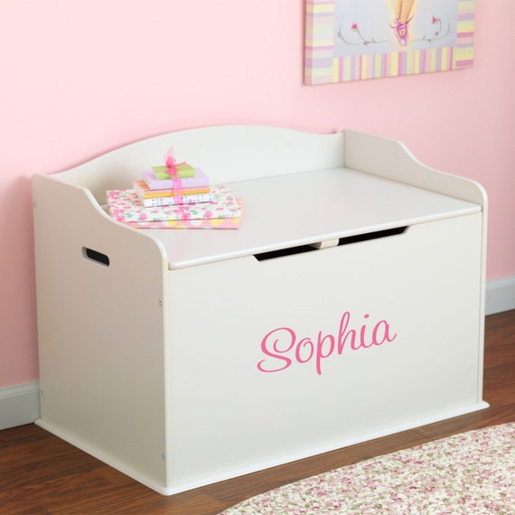 personalized white toy chest