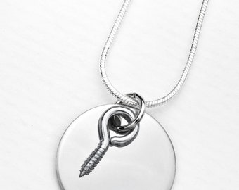 Screw You Hand Stamped Necklace | Screw Jewelry | Hand Stamped Adult Humor Pendant | Customizable Hand Stamped Jewelry | Screw U | Funny