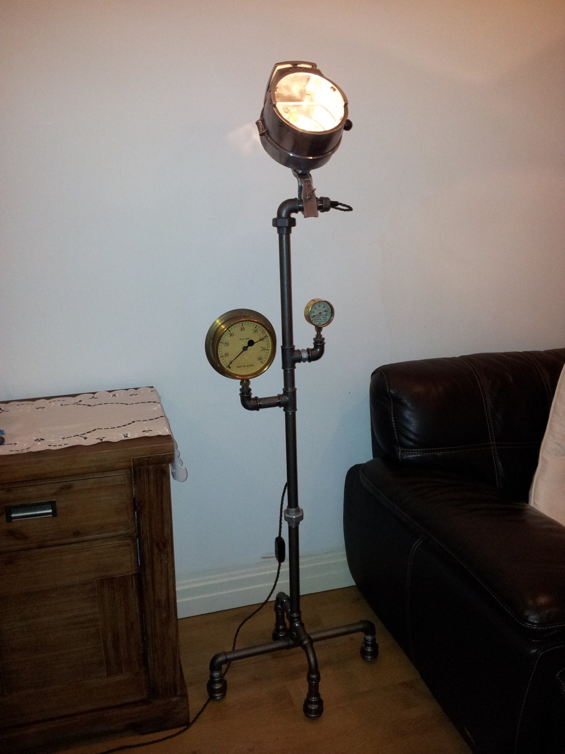 STEAMPUNK. Pipe Art .Loft Lamp. floor lamp