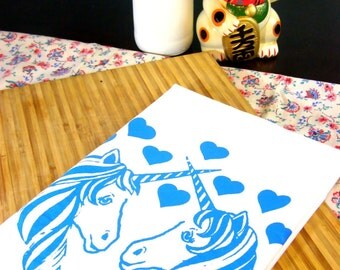 Unicorn Tea Towel Unicorns kitchen towels retro kitchen gifts under 10 dollars home decor -Screen Print Cute animal prints Hostess gift