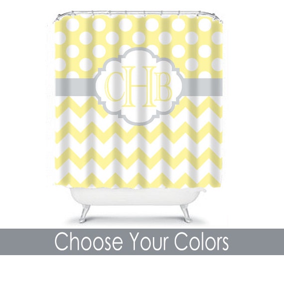 SHOWER CURTAIN Custom MONOGRAM Personalized Bathroom Decor
