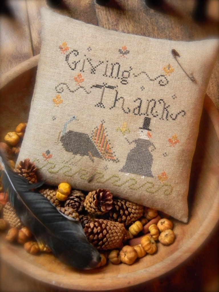 Giving Thanks cross stitch PATTERN from Notforgotten Farm