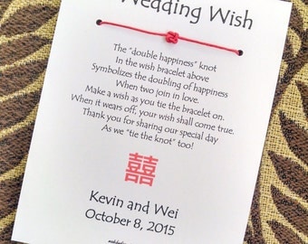 Double Happiness - A Wedding Wish - Wish Bracelet Wedding Favor Custom Made for You