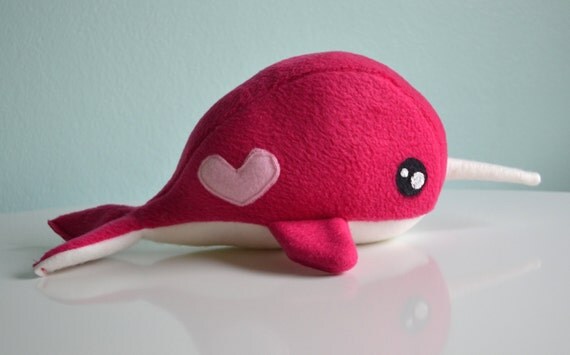 valentine plush narwhal