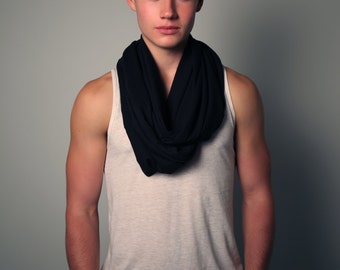 Infinity Scarves, Black Scarf, Black Infinity Scarf, Chunky Black Scarf, Circle Scarf, Infinity Scarf, Circle Scarf, Men, Scarves