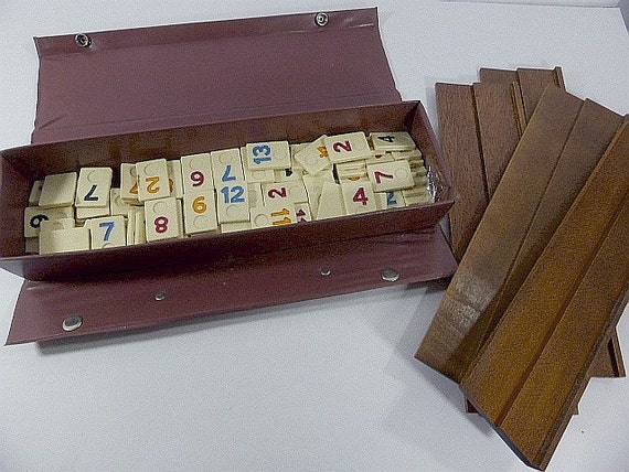 Vintage Rummy Tile Game Complete with Case 106 Tiles