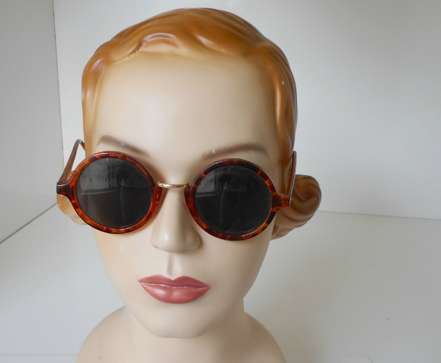 1970s Round Vintage Sunglasses Tortoise Shell Frames Sun Glasses John Lennon