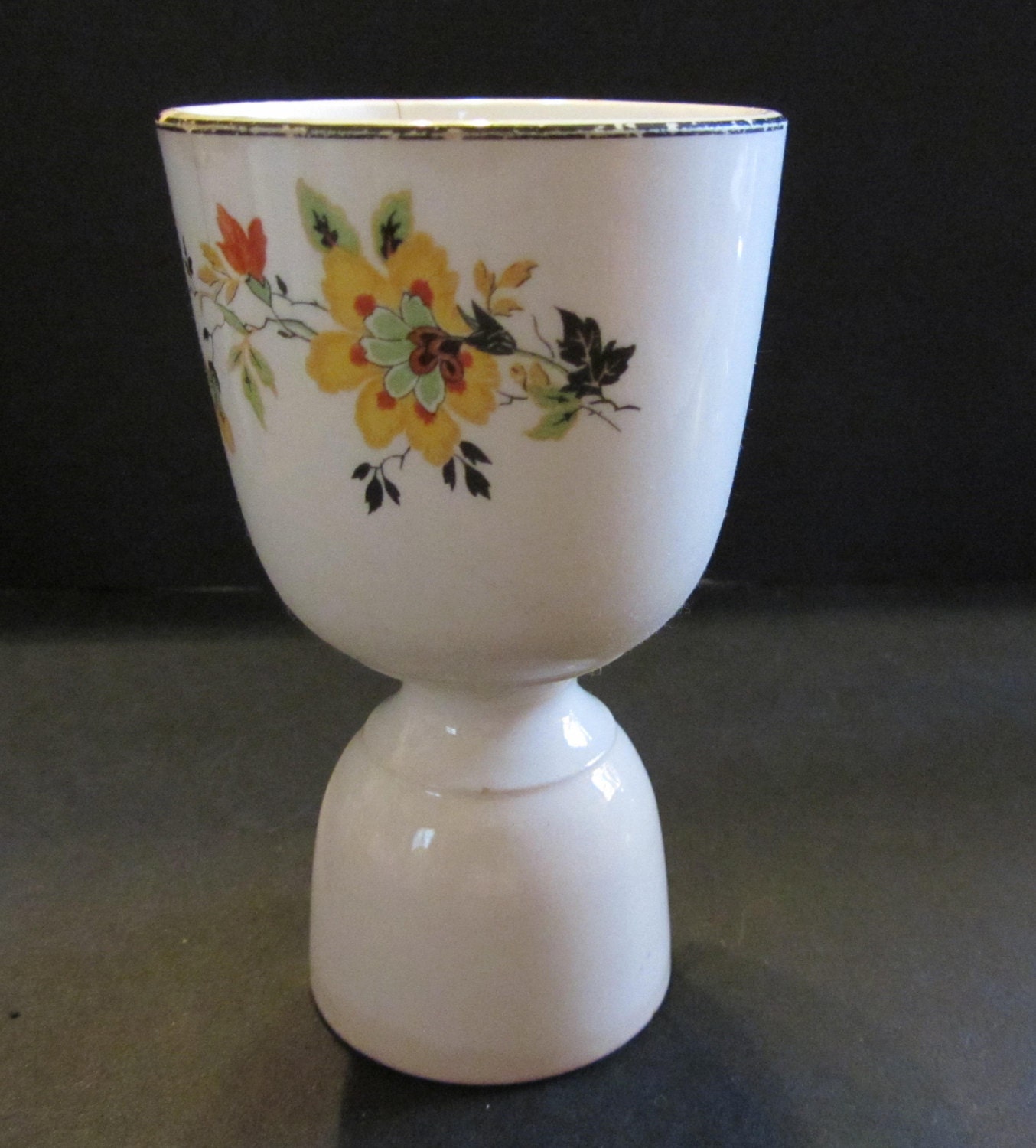 Porcelain Floral Egg Cup Vintage 30's