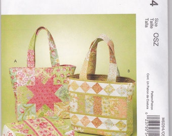 Tote Purse Grocery Bag Quilt Design Sewing Pattern McCalls Crafts ...