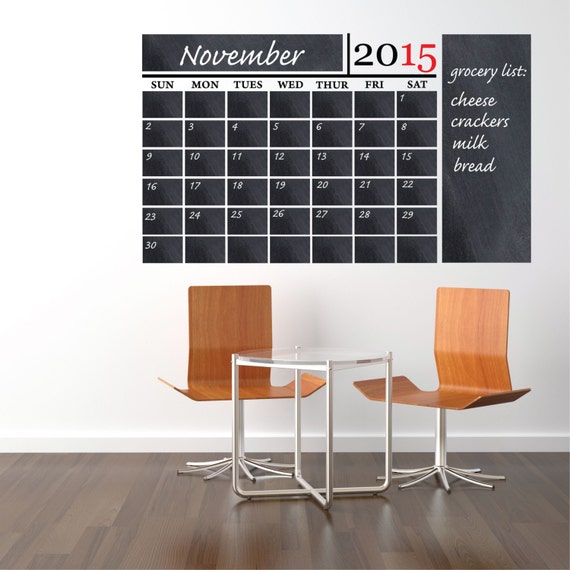 Vinyl Chalkboard Calendar Wall Decal Chalkboard Chalkboard