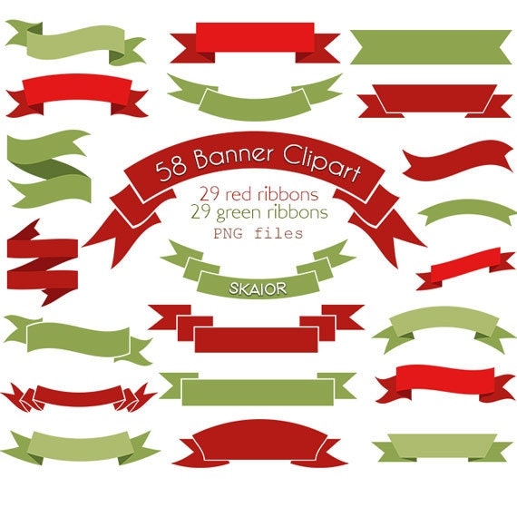 Christmas Banners Clipart Digital Banners Clip Art Vector