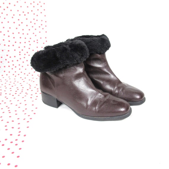 tall brown fuzzy boots