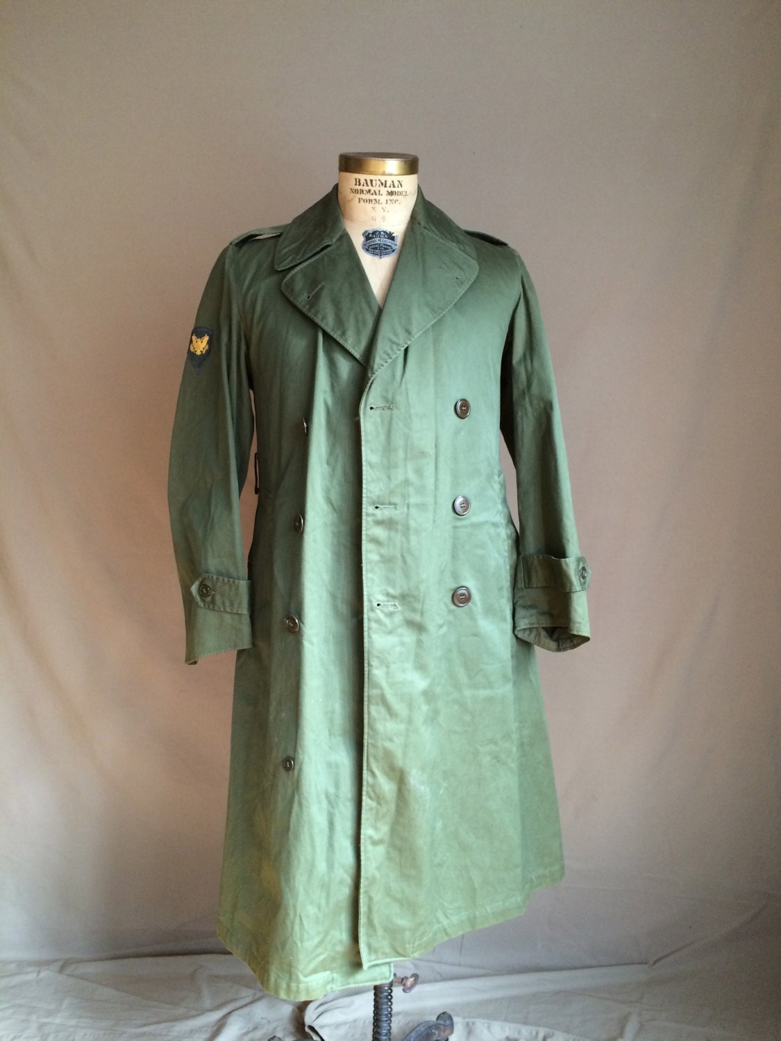 vintage 1950's military coat / overcoat / jacket / duster