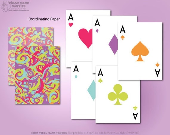Mad Hatter Paper and Arrows - DIY Printable Alice in Wonderland Inspired Digital Paper | Playing Cards | Tea Party | INSTANT DOWNLOAD Il_570xn