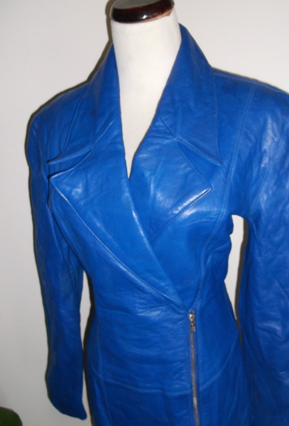 Michael Hoban North Beach Vintage 80's Royal Blue Leather