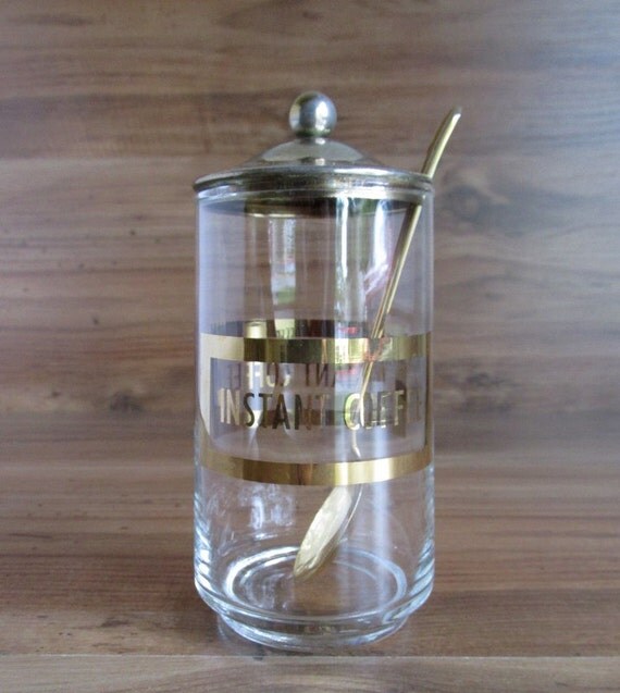 Vintage Instant Coffee Jar with Lid