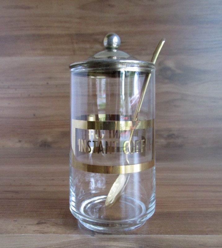 Vintage Instant Coffee Jar with Lid