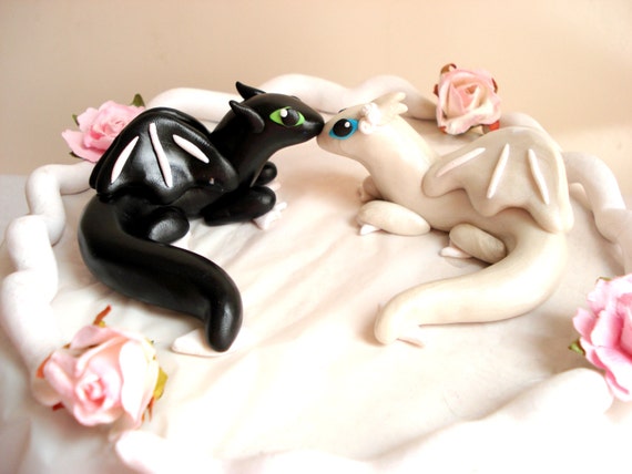 Dragon Wedding  Cake  Topper  Geek  Cake  Toppers  by MagicalGifties
