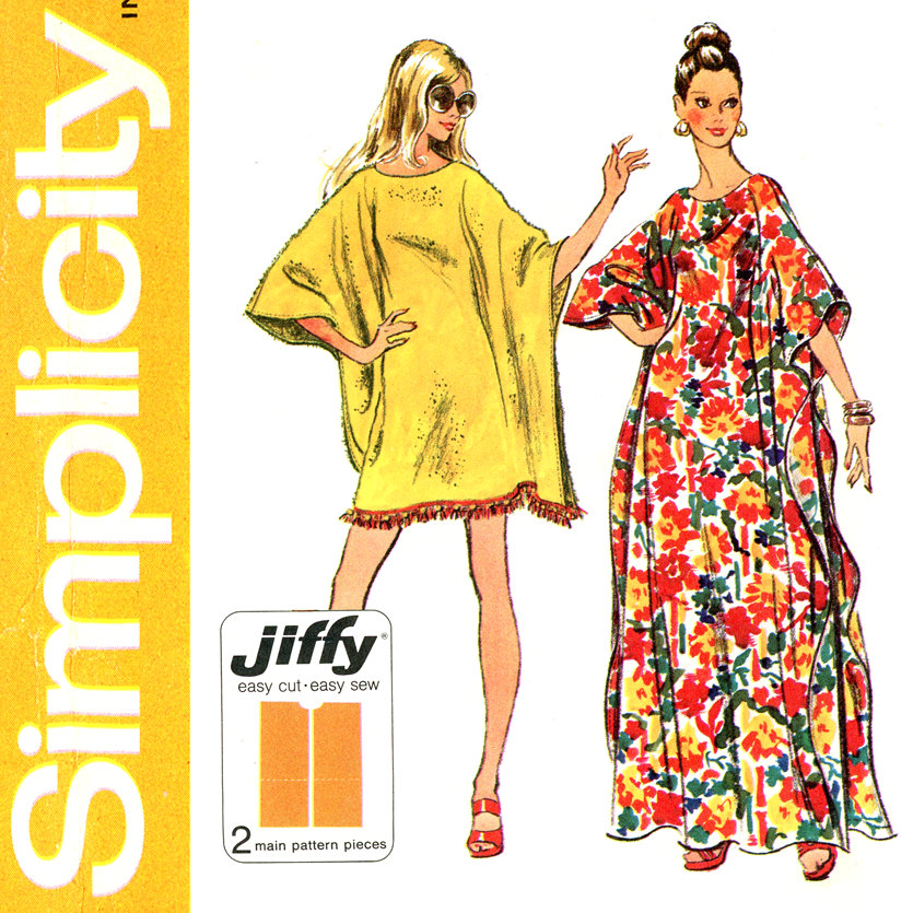 1970s Caftan Pattern Simplicity 5628 Easy To Sew One Size 