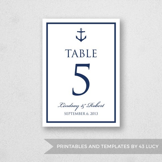 table number template printable instant download for word