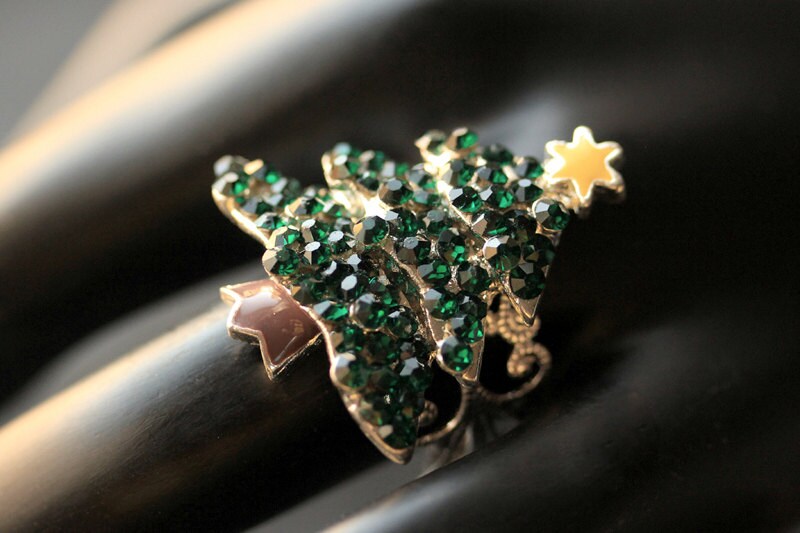 rhinestone christmas tree ring rhinestone by rhinestone christmas tree ring rhinestone by