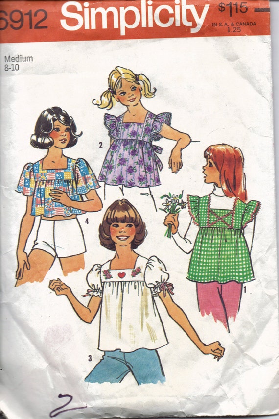 Girls Hippie Top Sewing Pattern Square Neckline Angel