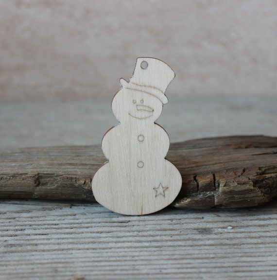 Plywood snowman / set of 10 / wooden Christmas by NeliStudio