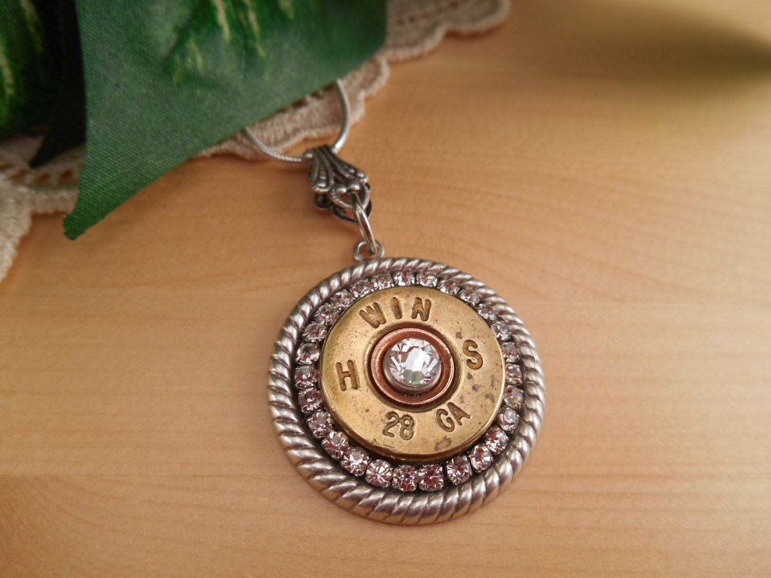 Shotgun Shell Jewelry 28 Gauge Winchester Rhinestone