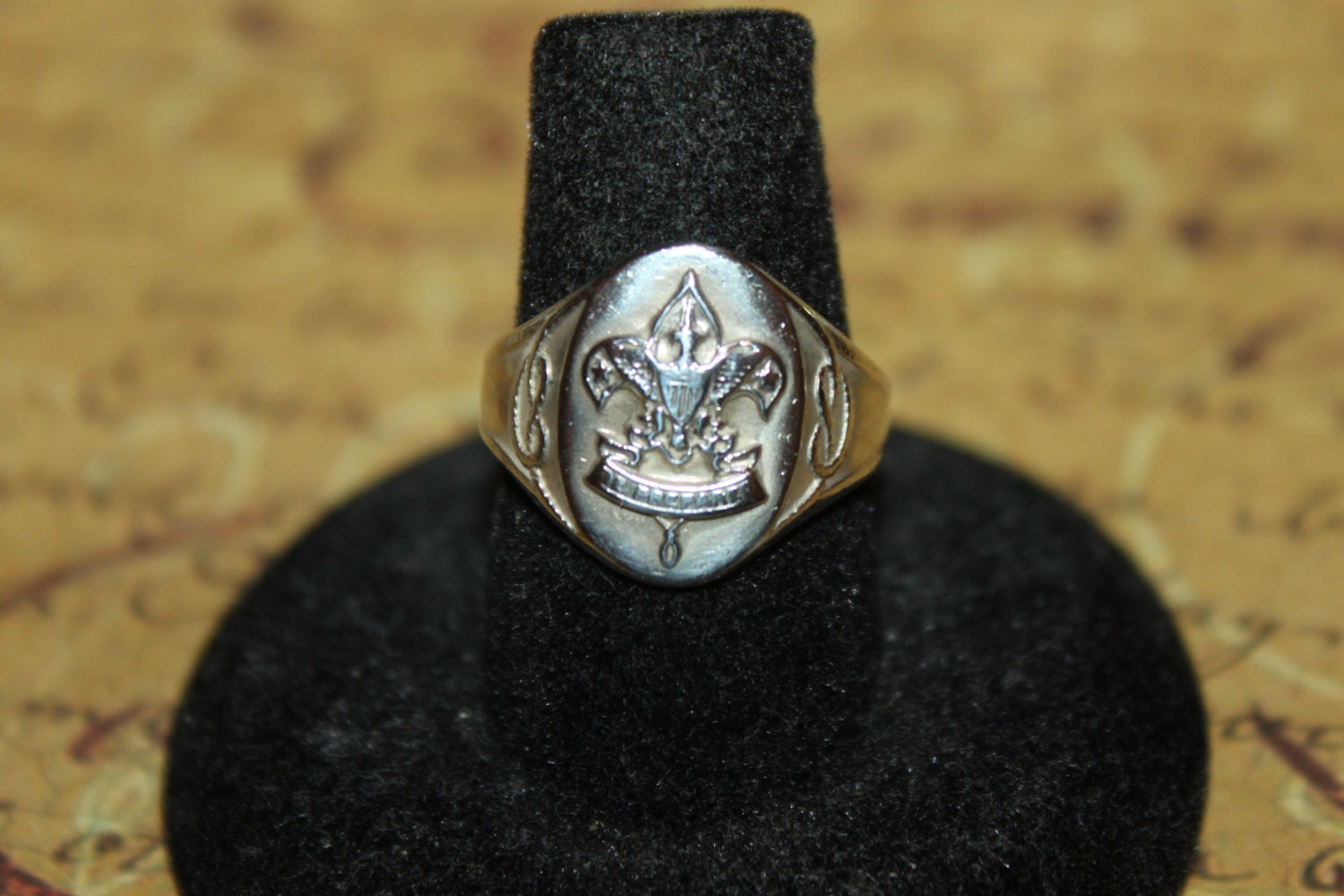Vintage Sterling Silver Boy Scouts Ring1929 to 1949