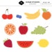 50% off Stitched Fruit Digital Clipart - 10 Pieces for Personal & Commercial Use - INSTANT DOWNLOAD