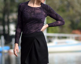 skirt "tulipa" tulip skirt,black,skirt with pleats