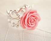 Soft pink rose ring, dimensionless ring,  Pink Ring, Cute Ring, Polymer Clay Jewelry, Rose Ring, Brass Ring, Fashion Ring, cyber monday
